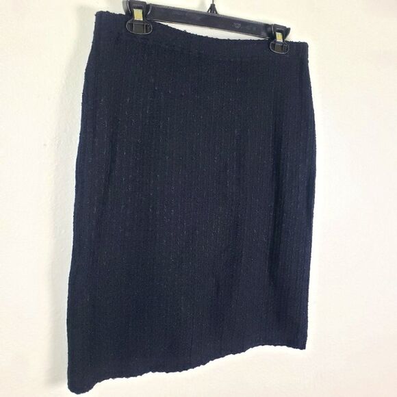 Women's Designer St. John Evening Black Santana Knit Pencil Skirt Size 06 - Picture 4 of 8